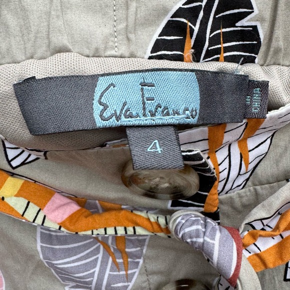 Eva Franco Anthropologie Sunbather Skirt A Line Buttons Gray Knee Length size 4 - Picture 9 of 9